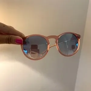 Wildfox Pink Lucite Mirrored Round Sunglasses Wildfox Winona Wet Paint Sunglasses Round Pink Purple Frame  main image 4